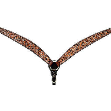 Bar H Equine Genuine Western American Leather Horse Premium Headstall & Breast Collar Set